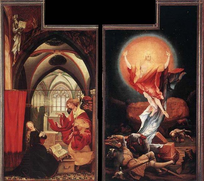 Matthias  Grunewald Annunciation and Resurrection China oil painting art